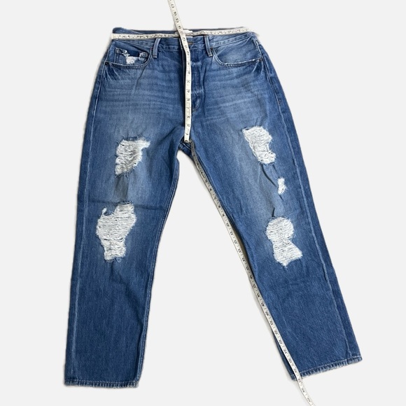 Frame Heritage Le Original Denim Jeans Size 30 Destroyed Button Fly Cropped - Picture 10 of 11